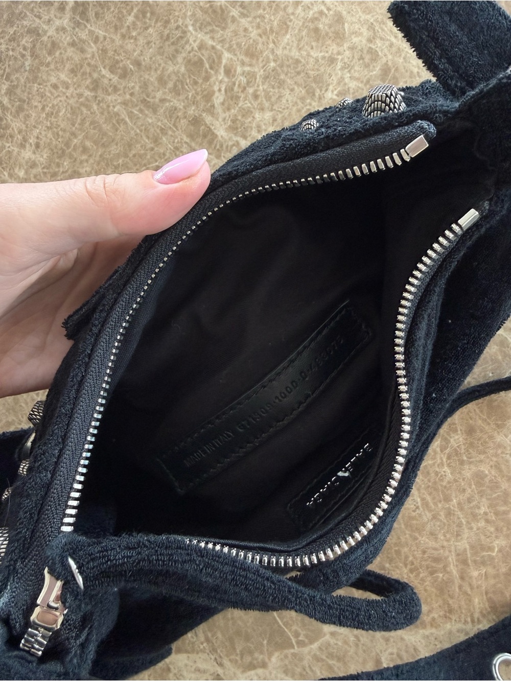 Balenciaga La Cagole Mini Black Terry Cloth - Picture 9 of 11
